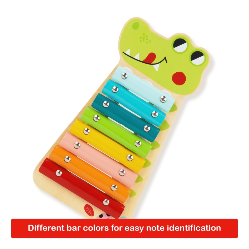 TOOKYLAND Xylophone en Forme d'Alligator - Instrument de Musique pour Enfants, 18 Mois et +