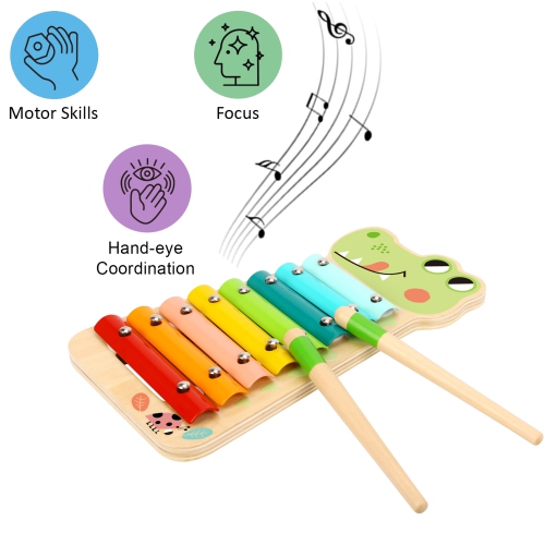 TOOKYLAND Xylophone en Forme d'Alligator - Instrument de Musique pour Enfants, 18 Mois et +