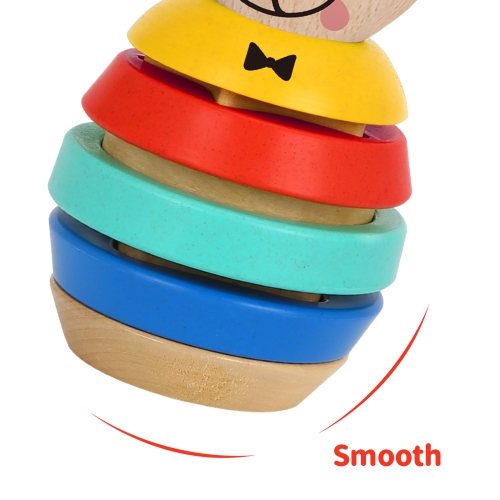 TOOKYLAND Wooden Bear Stacking Toy - 11pcs Tower Stacker, Ages 12m+