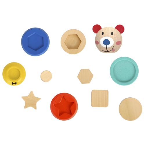 TOOKYLAND Wooden Bear Stacking Toy - 11pcs Tower Stacker, Ages 12m+