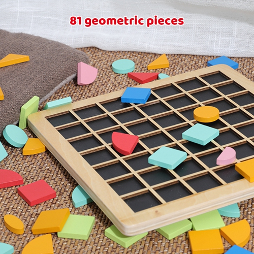 TOOKYLAND Wooden Mosaic Puzzle Board - 97pcs Pixel Puzzle, Ages 3+