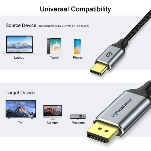 Summit Series USB C to Displayport Cable (4K@60HZ,2K@165Hz), 6ft -Compatible with MacBook Pro,ipad pro 2018,Surface Book 2