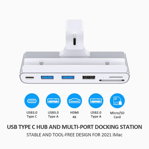 8 in 1 USB-C Hub and Docking Station for iMac 2021 24inch - PrimeCables