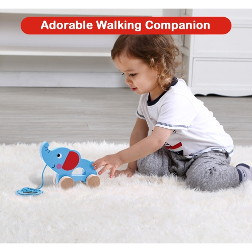 TOOKYLAND Jouet à Tirer en Bois - Éléphant, 18 Mois et +