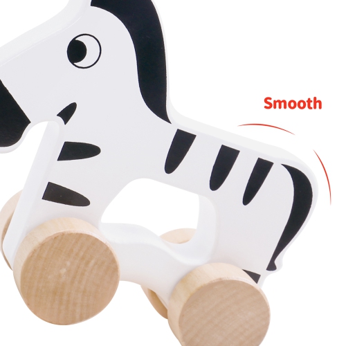 TOOKYLAND Zebra Along Pull Toy - Made of Wood, Ages 18m+