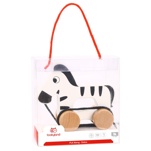 TOOKYLAND Zebra Along Pull Toy - Made of Wood, Ages 18m+