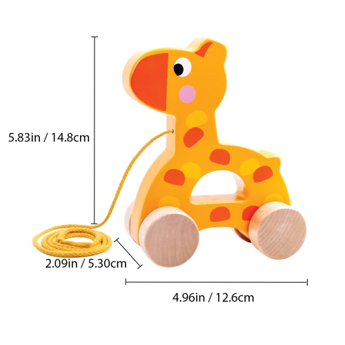 TOOKYLAND Giraffe Pull Along Toy - Made of Wood, Ages 18m+
