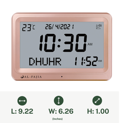 AL-FAJIA Automatic Worldwide Digital 8 Azan Sounds Wall and Desk Clock FAJ-113