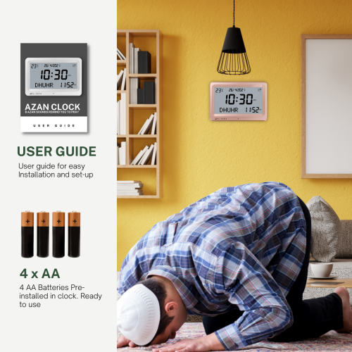 AL-FAJIA Automatic Worldwide Digital 8 Azan Sounds Wall and Desk Clock FAJ-113