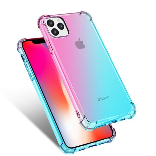SUPERSHIELD  for Apple Iphone 11 Rainbow Clear Case Heavy Duty Soft Slim Phone Back Cover (Pink +Green)