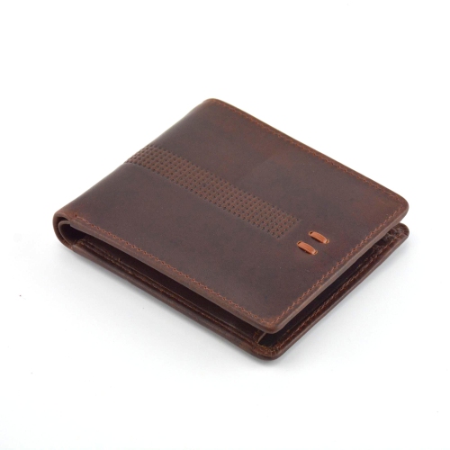 Bifold RFID Protected Leather Wallet // Cow Pull-Up Leather in Brown