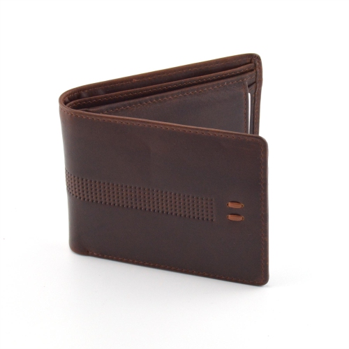 Bifold RFID Protected Leather Wallet // Cow Pull-Up Leather in Brown