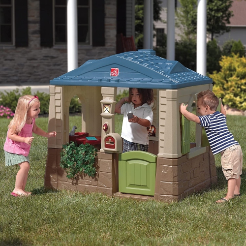 Step2 Happy Home Cottage & Grill Maison de jeu pour enfants Bleu - 853000