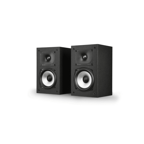 Polk Monitor Wired Hi-Res Audio Dolby Atmos Tweeter Balanced Woofer Midnight Black Bookshelf Speakers