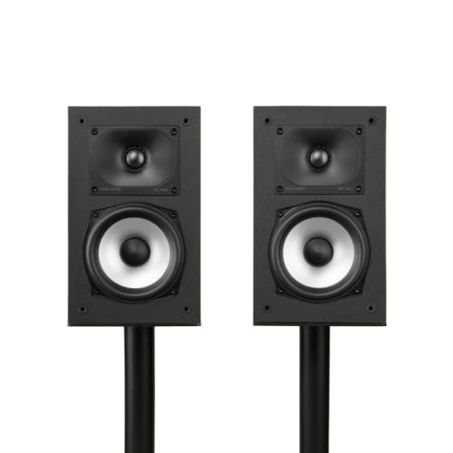 Polk Monitor Wired Hi-Res Audio Dolby Atmos Tweeter Balanced Woofer Midnight Black Bookshelf Speakers