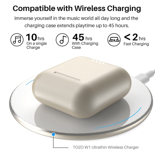 TOZO T6 In-Ear Sound Isolating True Wireless Headphones Bluetooth Earbuds IPX8 Water Resistance - Champaign