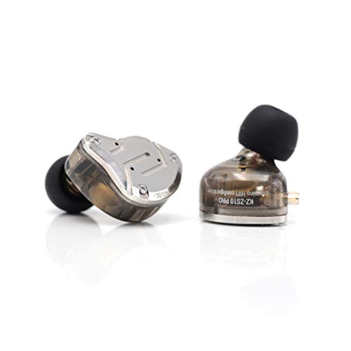KZ ZS10 Pro, 4BA+1DD 5 Driver in-Ear HiFi Metal Earphones with Stainless Steel Faceplate, 2 Pin Detachable Cable