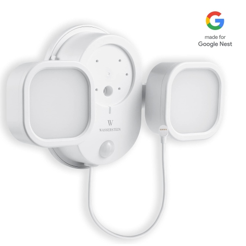 Wasserstein 3-in-1 Floodlight, Charger, and Mount for Google Nest Cam Outdoor or Indoor, Battery - Made for Google Nest