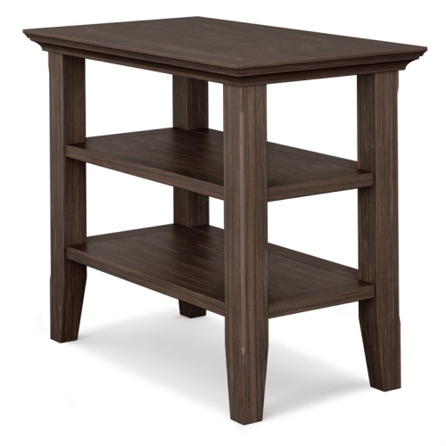 TRENT HOME  Wood 14" Rectangle Transitional Narrow Side Table In Farmhouse In Brown