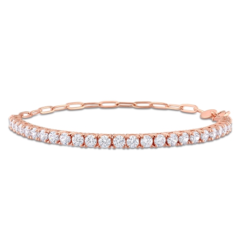 AMOUR  5 Ct Tgw Cubic Zirconia Tennis Bracelet Silver In Pink