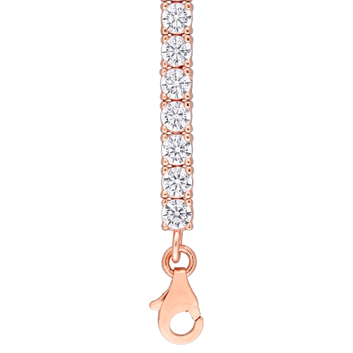 Amour 5 CT TGW Cubic Zirconia Tennis Bracelet Pink Silver