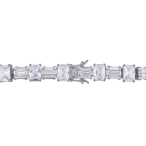 Amour 71 CT TGW Cubic Zirconia Tennis Bracelet Silver