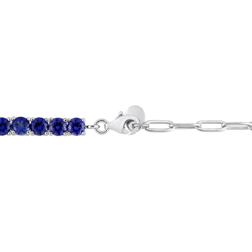 Amour 6 CT TGW Blue Cubic Zirconia Tennis Bracelet Silver