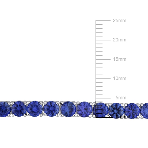 Amour 6 CT TGW Blue Cubic Zirconia Tennis Bracelet Silver