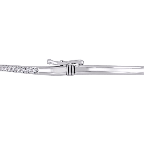 Amour 1 1/2 CT TGW Created White Sapphire Bangle 2-Tone Silver