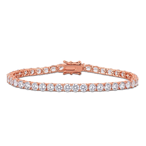 AMOUR  18 4/5 Ct Tgw Cubic Zirconia Tennis Bracelet Silver In Pink