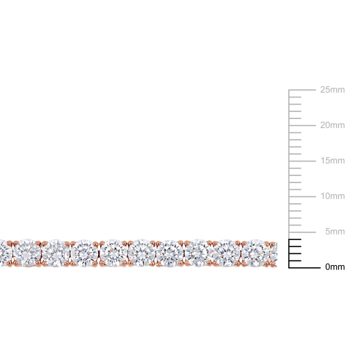 Amour 18 4/5 CT TGW Cubic Zirconia Tennis Bracelet Pink Silver