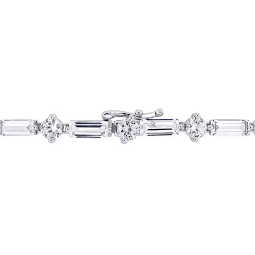 Amour 13 4/5 CT TGW Created White Sapphire Bracelet Silver