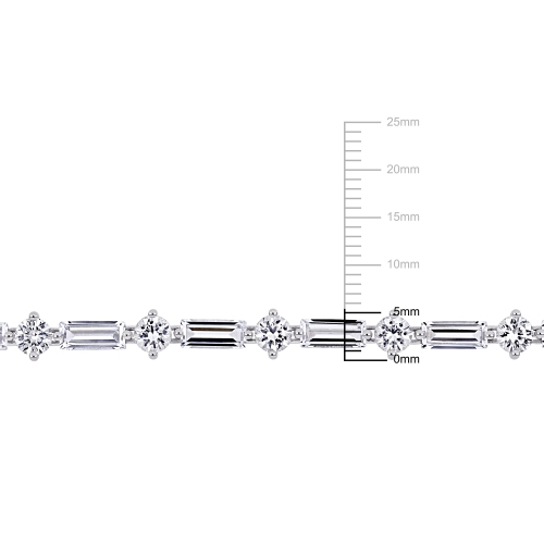 Amour 13 4/5 CT TGW Created White Sapphire Bracelet Silver
