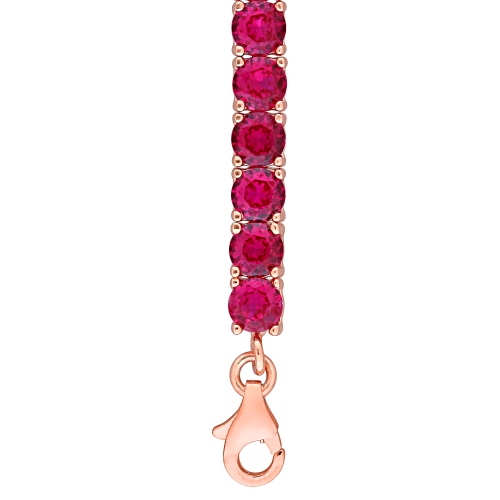 Amour 6 CT TGW Red Cubic Zirconia Tennis Bracelet Pink Silver
