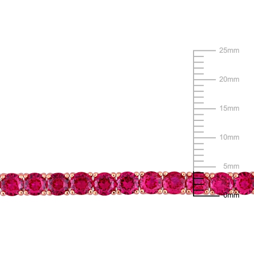 Amour 6 CT TGW Red Cubic Zirconia Tennis Bracelet Pink Silver