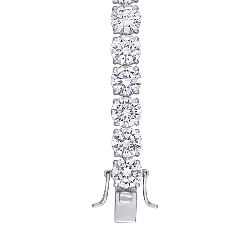 Amour 72 3/8 CT TGW White Cubic Zirconia Tennis Bracelet Silver