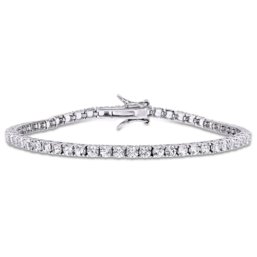 AMOUR  10 Ct Tgw Cubic Zirconia Tennis Bracelet In Silver