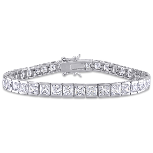 Amour 26 3/4 CT TGW White Cubic Zirconia Tennis Bracelet Silver