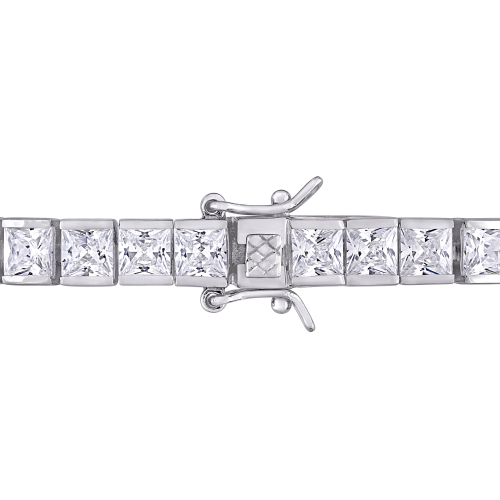 Amour 26 3/4 CT TGW White Cubic Zirconia Tennis Bracelet Silver