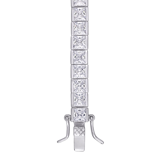 Amour 26 3/4 CT TGW White Cubic Zirconia Tennis Bracelet Silver