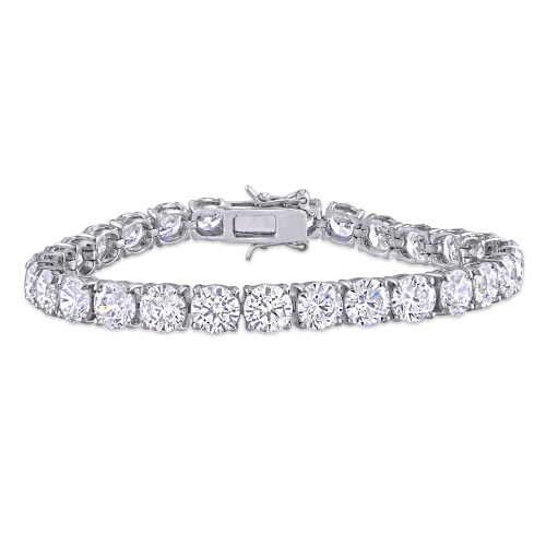 AMOUR  40 Ct Tgw Cubic Zirconia Tennis Bracelet Silver In White