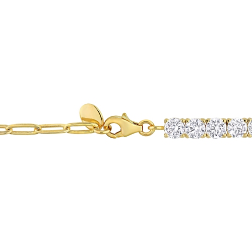 Amour 6 CT TGW Created White Sapphire Tennis Bracelet Yellow silver