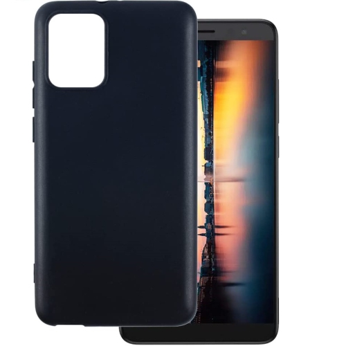 ICM  Topsave Soft Gel Rubber Matt Back Tpu W/glossy Bumper Case for Tcl 303 5.5" In Black