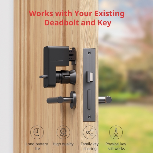 SwitchBot Lock with SwitchBot Keypad Touch and Hub Mini| Smart Bluetooth Door Lock, Electronic Keyless Entry Door Lock for Front Door, Fits Your