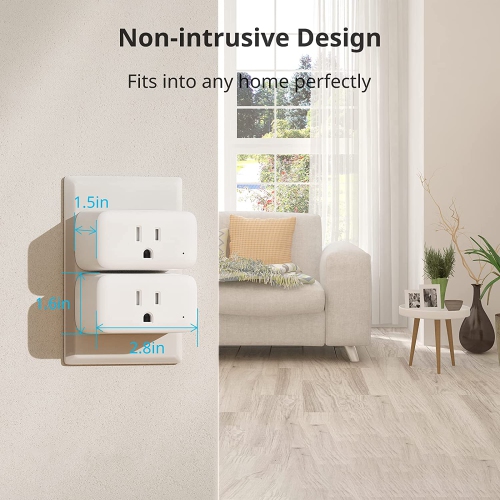 SwitchBot Smart Plug Mini | 15A, WiFi(2.4G Only) & Bluetooth, Works with Alexa, Google Home, App Remote Control & Timer Function, No Hub Required,