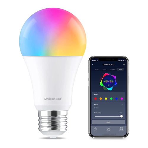 SwitchBot E26 Smart LED Light Bulb |Multi-Colour, WiFi & Bluetooth Bulb Works with Alexa&Google, 10W 800lms Equals 60W Bulb, 2.4GHz Only, No Hub
