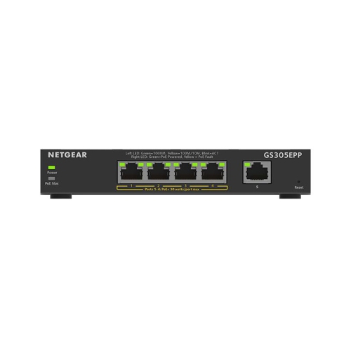 Netgear 5-Port Gigabit PoE+ Compliant Managed Switch -