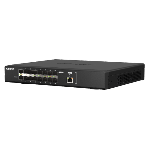 QNAP QSW-M5216-1T-US 16-Port 25GbE Managed Network Switch with 10GbE connectivity for Backbone Networks. Layer 2, Web Management