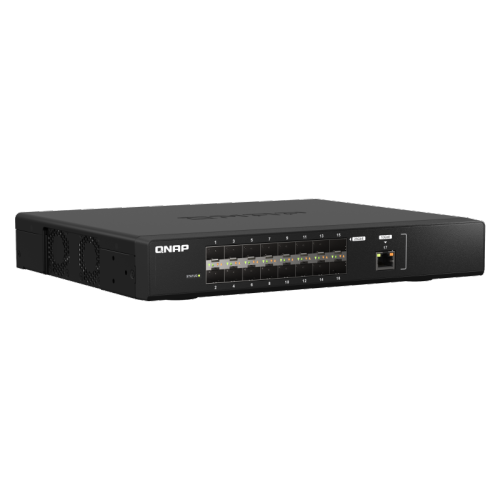 QNAP QSW-M5216-1T-US 16-Port 25GbE Managed Network Switch with 10GbE connectivity for Backbone Networks. Layer 2, Web Management