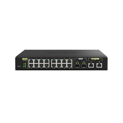QNAP QSW-M2116P-2T2S-US 20-Port 10GbE PoE++ and 2.5GbE PoE+ Managed Network Switch
